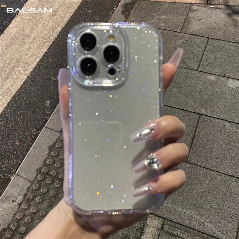 Luxury Bling Glitter Clear Soft Silicone Case For iPhone 16 15 14 Plus 12 13Mini 11 Pro XS Max X XR Transparent Shockproof Cover