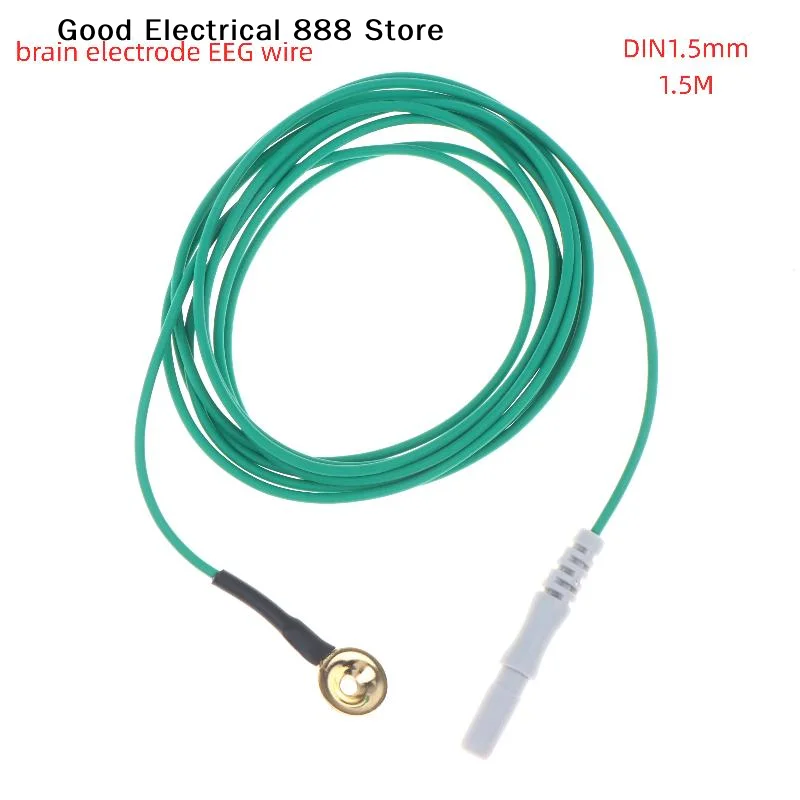 【G】1Pcs Gold-Plated Disk Mounted Electrode Wires DIN1.5mm Brain Electrode EEG Wire Brain Conductance Wire