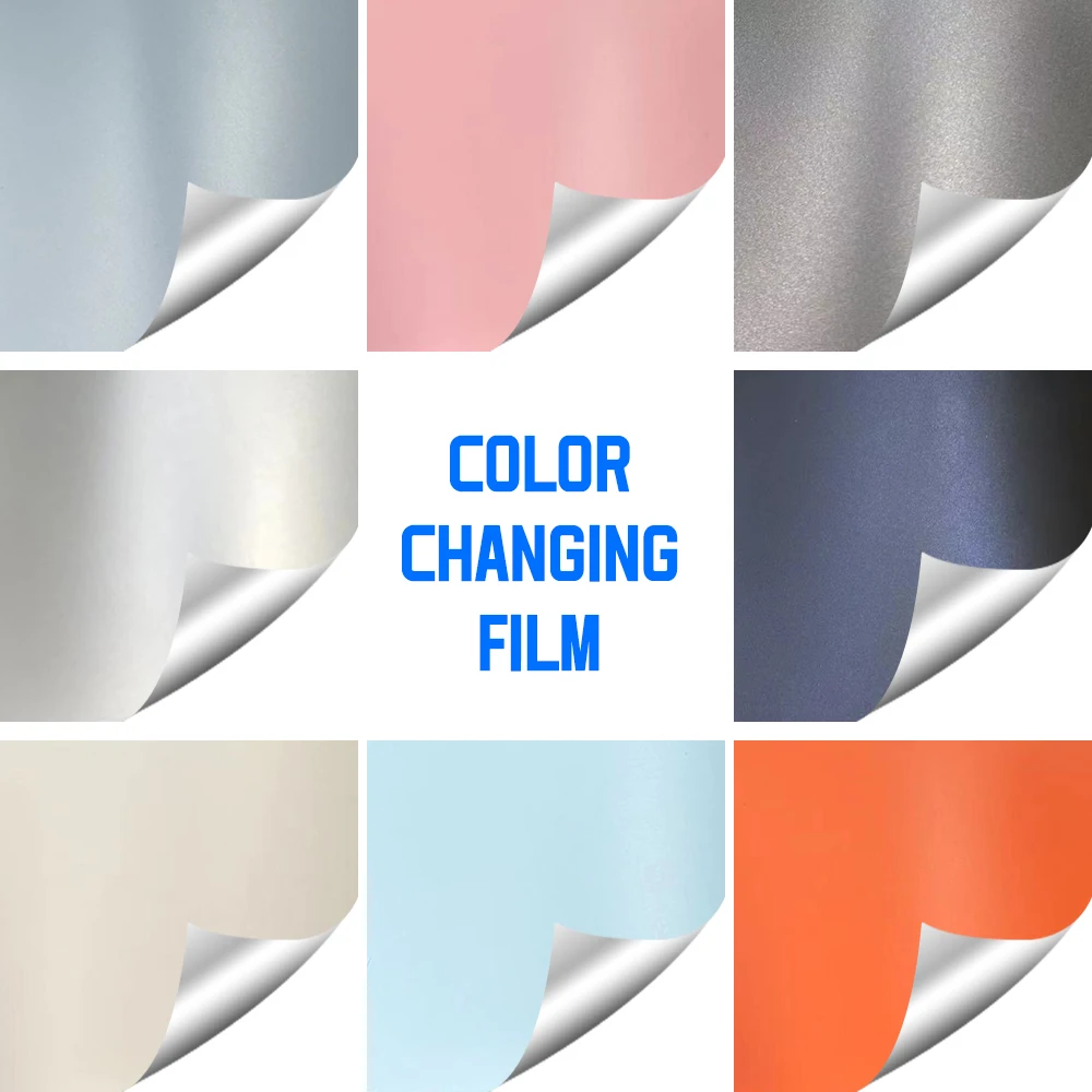 Sete filme pet que muda de cor filme plano azul adesivo para corpo de carro proteção embrulho de vinil