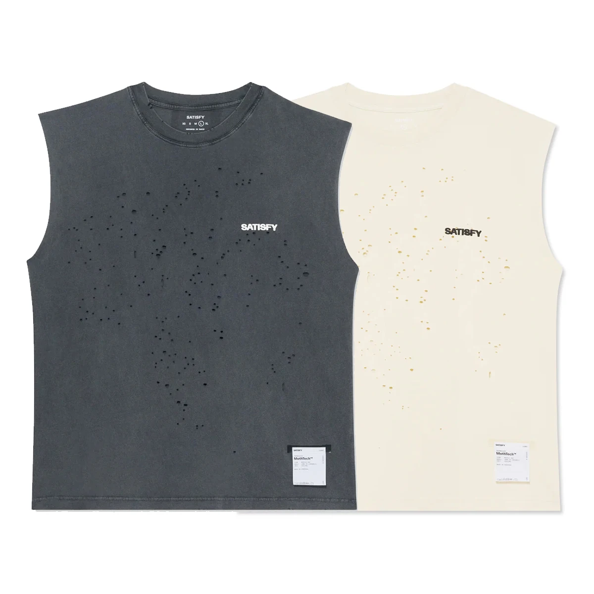 

Satisf Worn-look Loose Cotton Tank Top Breathable Spor Casual Svel T-irt for Youth Summer Faion round Ne