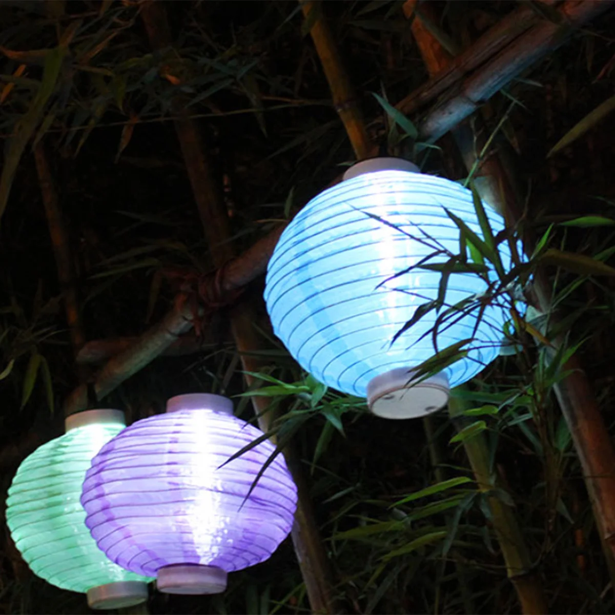 10 Inches Hanging Solar Lantern Lanterns Decorative Blue Lights Autumn Garden Powered for outside Outdoor