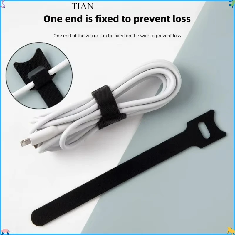 60pcs Reusable Hook Loop Cable Ties, Multi-Purpose Fastener Strips Wire Organizer Cord Wraps