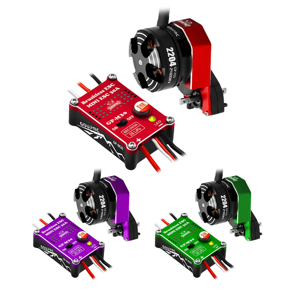 2204 2400KV Brushless Outrunner Motor with Transmission and 30A ESC for SCX24 RC Crawler Axial 1/24 RC Car Truck view 2