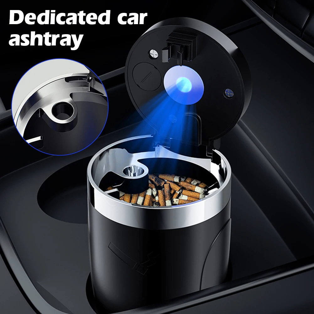 

Car Ashtray Seat Ashtray Portable Removable Lid With LED Lights Automotive Interior Supplies