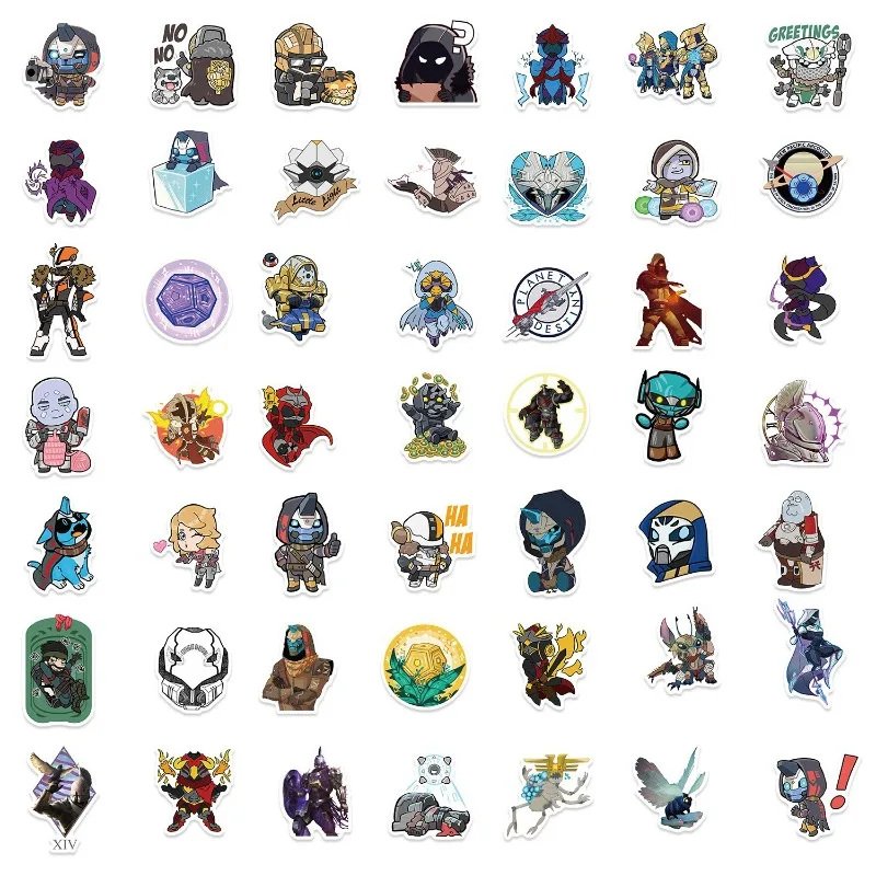 50pcs ‌Destiny 2 Cartoon Stickers Luggage Car Water Cup Stationery Mobile Phone Laptop Refrigerator Decorative Stickers