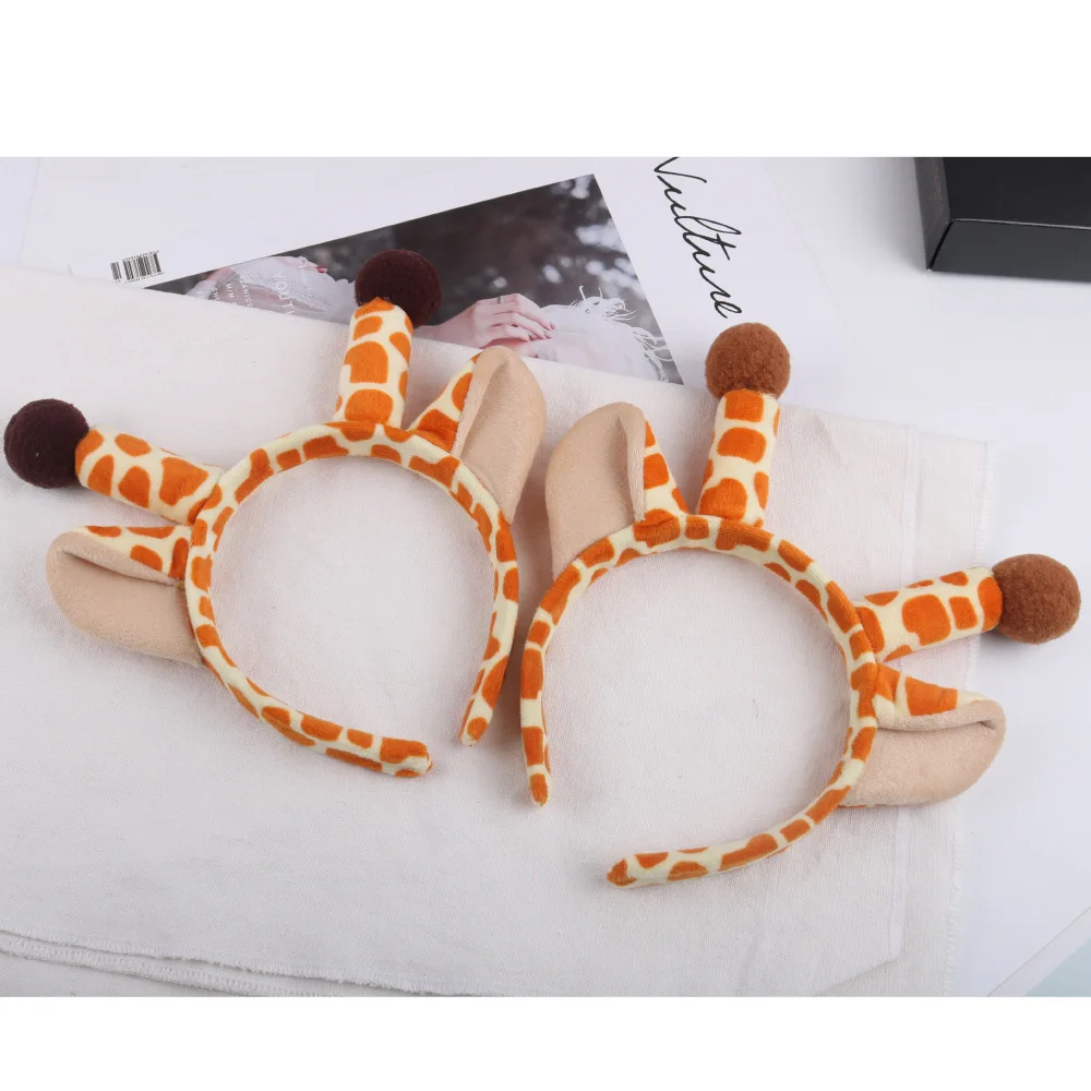 Plush Giraffe Ears and Horns Headband   Festival Theme Party Animal Cosplay Costume Hairbands Halloween  Christmas