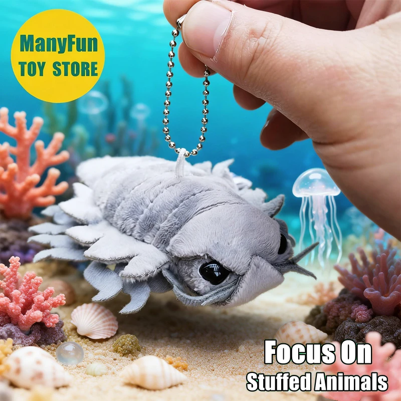 

Giant Isopod Plush Toy Keychain Isopod Plushie Key Charm Lifelike Stuffed Animal Pendant Simulation Doll Key Ring Toy Gifts