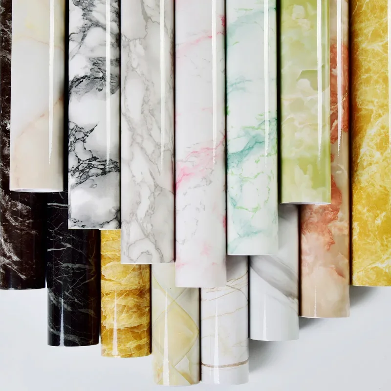 

DIY Marble Decorative Film Bathroom Self Adhesive Wall Paper Furniture Renovation Kitchen Countertop Waterproof Wallpaper