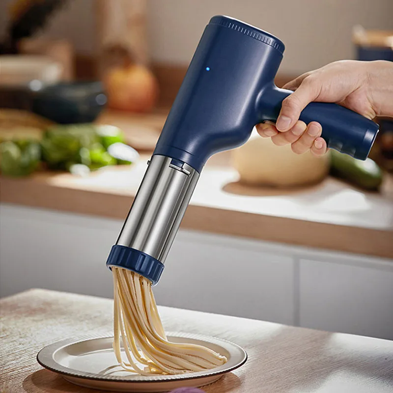 Electric Handheld Pasta Maker Automatic Portable Noodle Machine Rechargeable Wireless One Button Control USB Charging