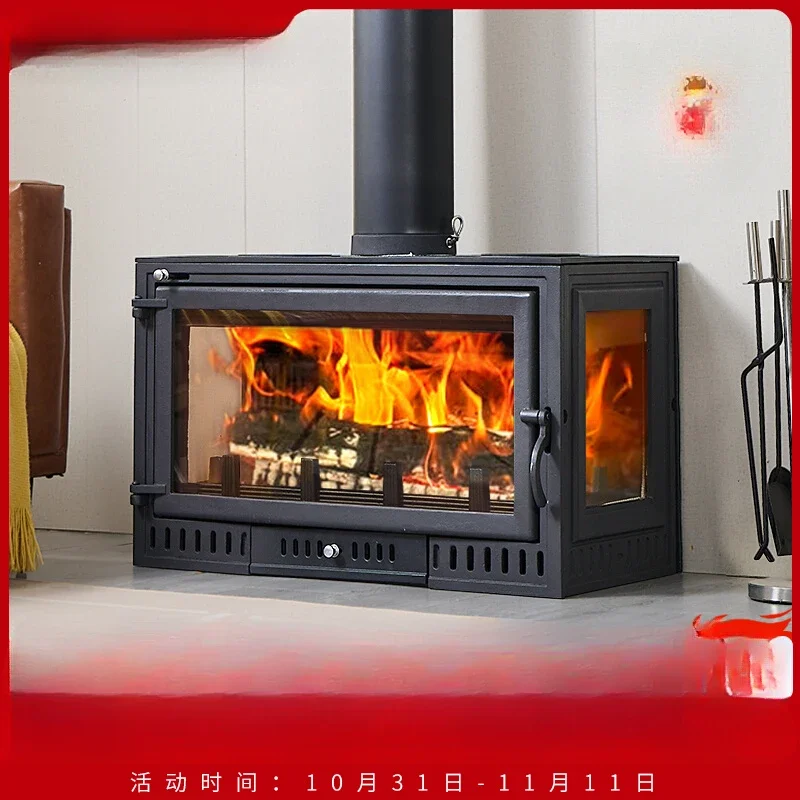 

Real fire fireplace Firewood burning Rural cast iron real fire fireplace Indoor smokeless firewood stove Villa self-built house