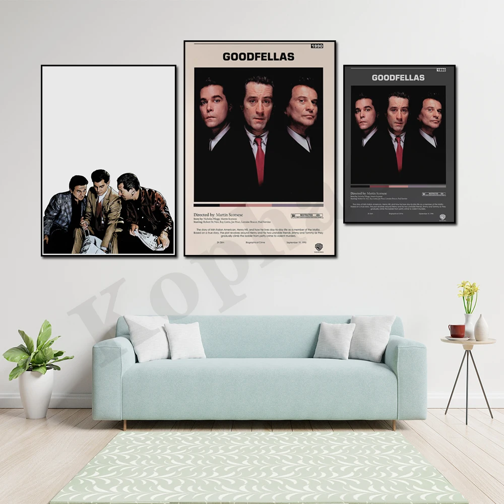 Goodfellas Mob Gangster Retro Classic Movies Minimalist Graphic Design Alternative Movie Posters Typographic Art Room Wall Decor