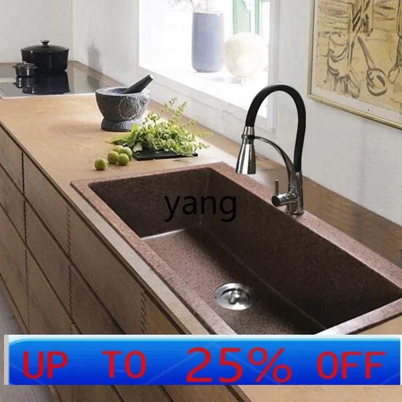 

YJQ коричневая хрустальная поверхность, кварцевый камень, большая кухонная раковина с одним слотом