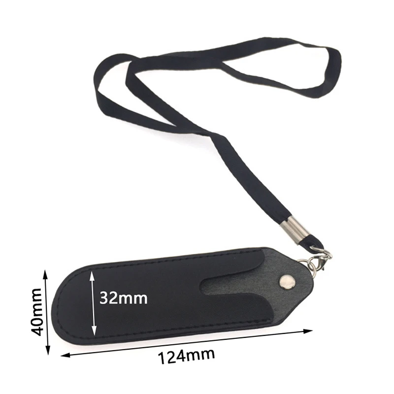 Portable Recording Pen Case Voice Recorder Bags Pu Leather Pen Holder Certificate Card Sleeve Protective Sleeve Lanyard