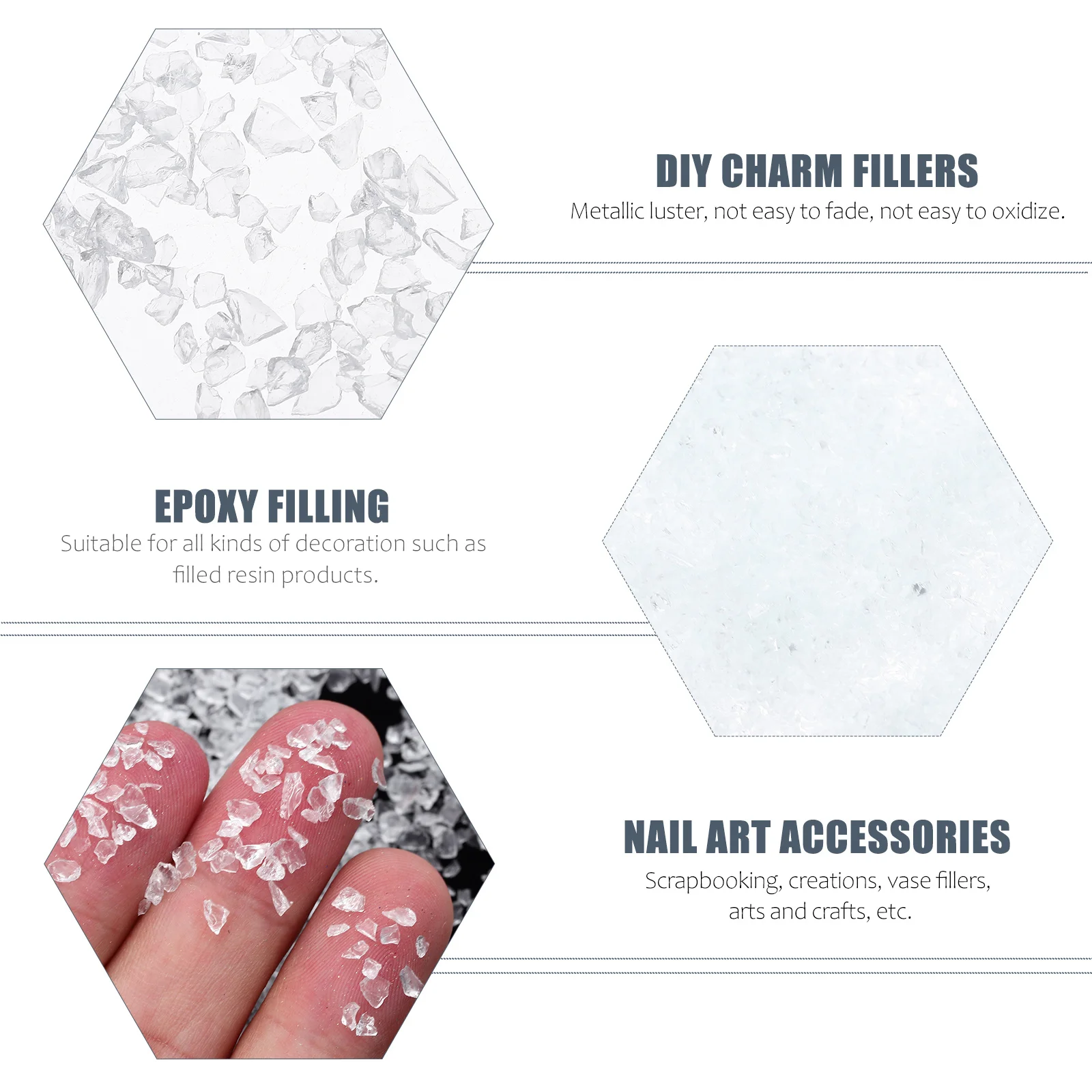 

1 Bag Diy Nail Art Crushed Glass Charms Shiny Epoxy Fillers Manicure Accessories Resin Craft Glass Charm Fillers For Diy