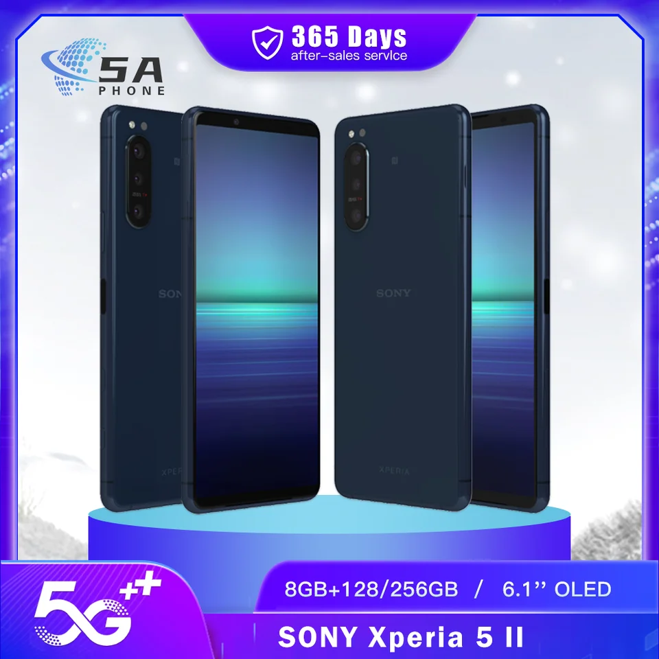Original Sony Xperia 5 II 5II XQ-AS52 XQ-AS72 5G Mobile Phone 8GB