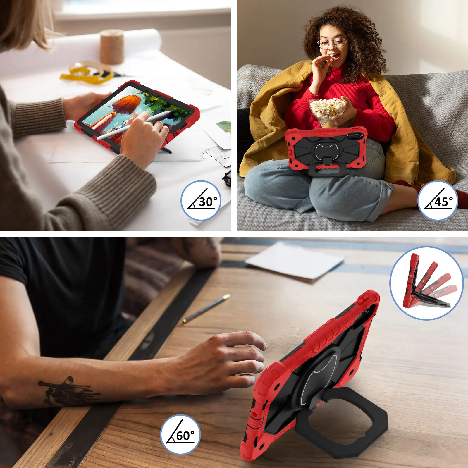 Wytrzymały futerał na Xiaomi Redmi Pad 2 11 cali 2025, odporny na wstrząsy, obrotowy pokrowiec z podstawką na Redmi Pad 2 11 cali z paskiem na ramię — zdjęcie produktu 6