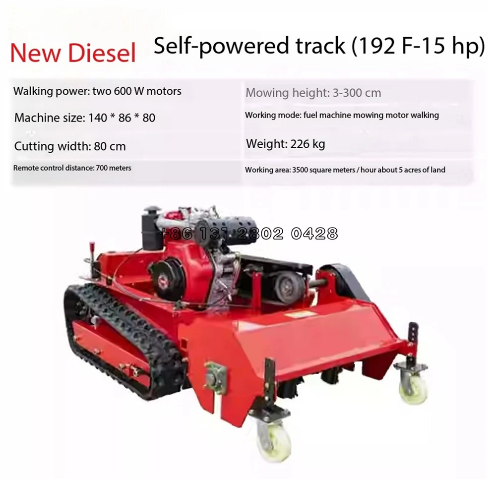 

Fully Automatic Remote Control Lawn Mower, Orchard Grass Stones Crusher, Swing Blade Multifunctional Garden Lawn Mower