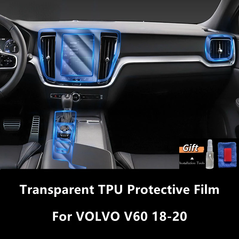 

For VOLVO V60 18-20 Car Interior Center Console Transparent TPU Protective Film Anti-scratch Repair Accessories Refit