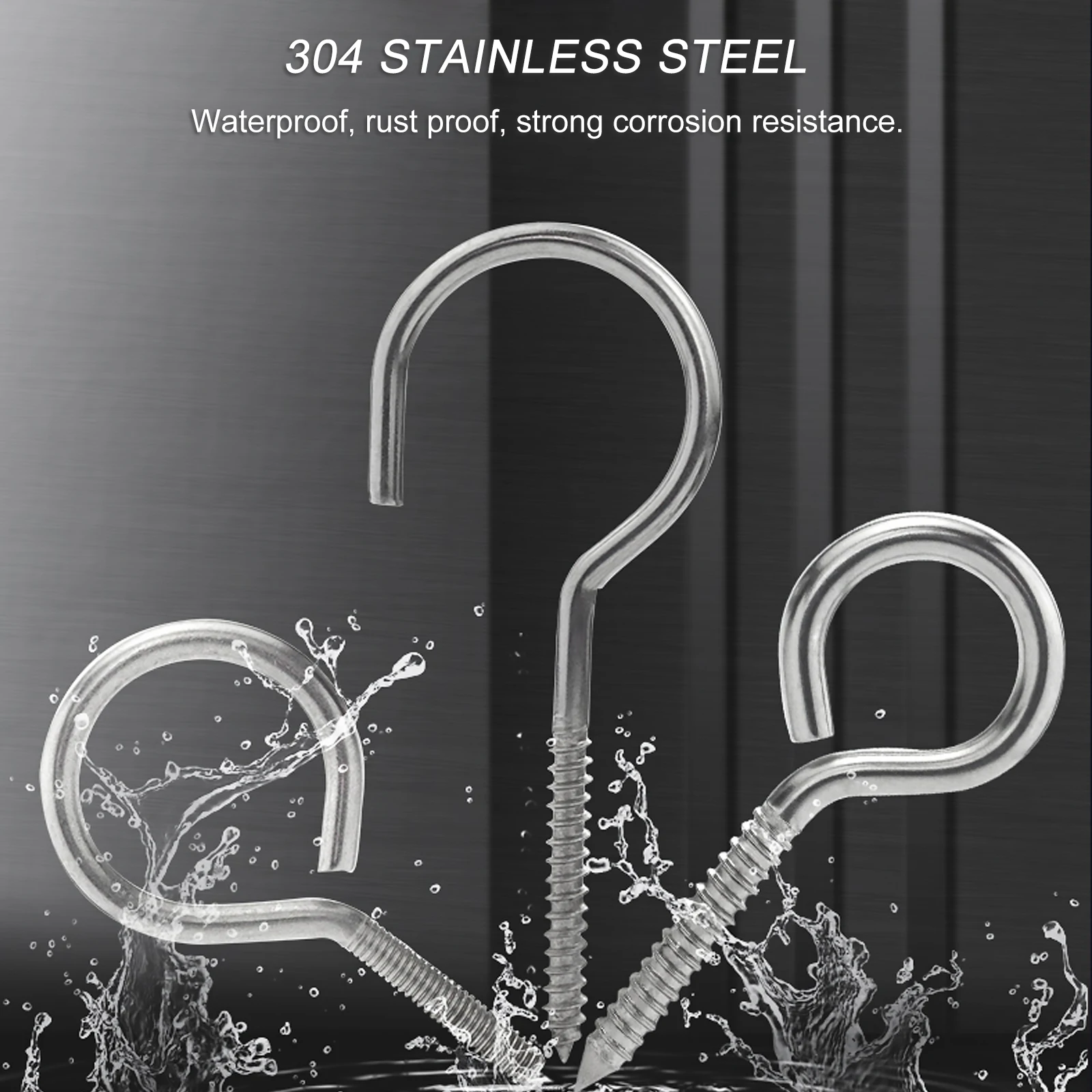 

12Pcs Metal Screw-in Hooks Ring and Hook Design for Racks Shelves Over Door Retail Store Display Ceiling Screw