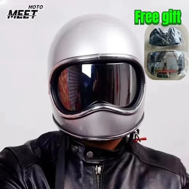 For Harley Retro Motorcycle Helmet DAVID 2 Series Electric Vehicles Helmet Japanese Space Helmet Built-in Lens Casco Capacete