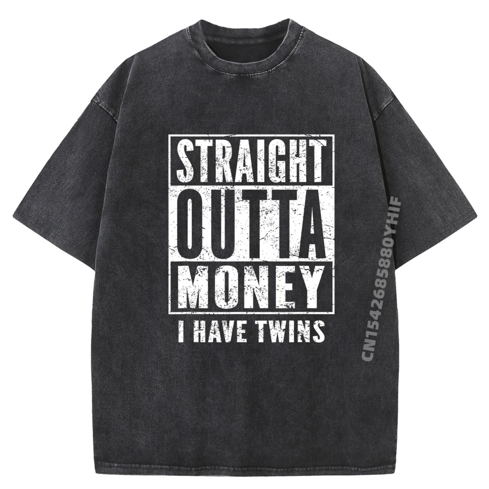 

Male Hip Hop Tees Comfortable T-Shirt Printing Short Sleeve Twin Parents Fun Shirt Straight T Shirt Classic Washed Shirt
