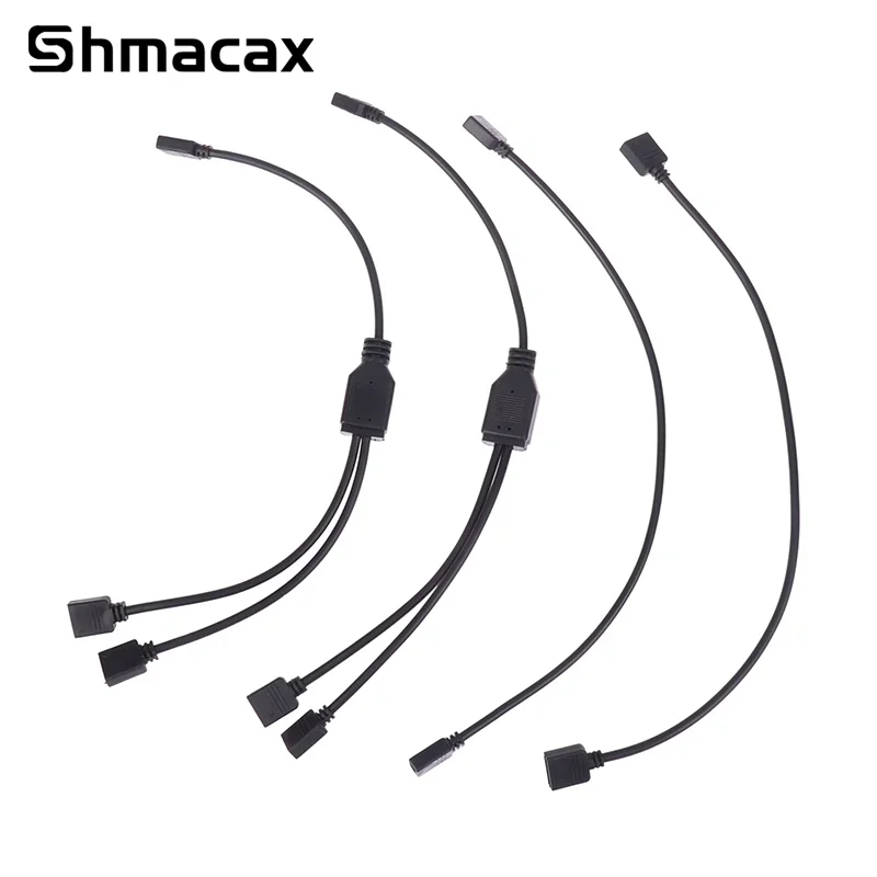 5V 3 Pin 12V 4pin ARGB Splitter Connector Extension Cable For PC Computer Fan Motherboard AURA RGB LED Strip Light