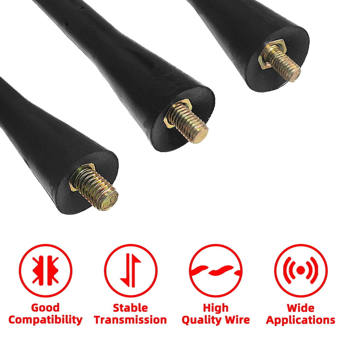 PINMOAP Universal 9-Inch Car Antenna Roof Mast Whip Stereo Radio FM/AM Signal Antenna Amplification Antenna With 3 Screws