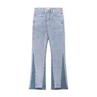 American Style Simple Vintage Denim Trousers Loose Fit Street Washing White Noise Jeans Casual High Street Fashion