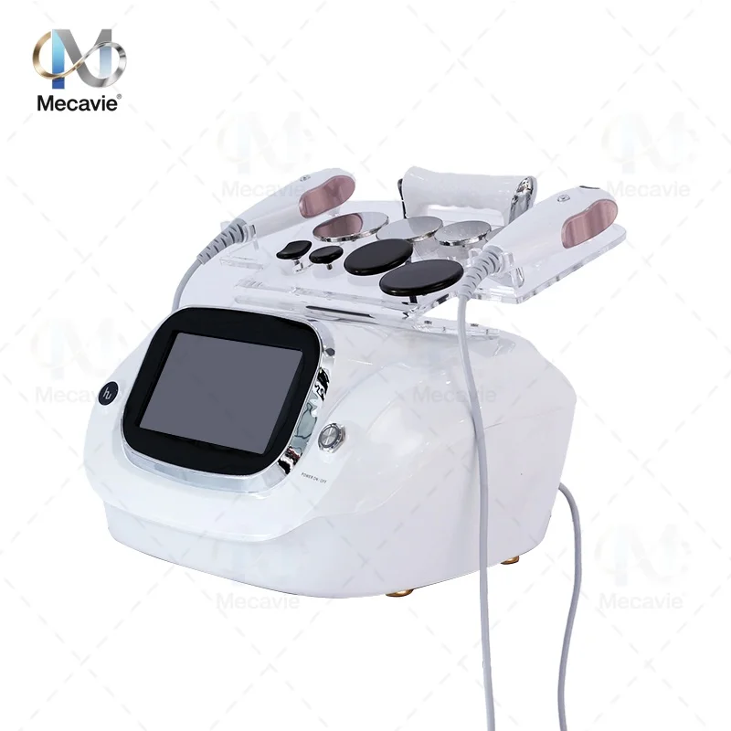 Mecavie 448KHz Indiba Upgraded Tecar Therapy Machine equipped with CAP/RES dual probes and fascia knife. Featuring professional 448KHz radiofrequency tech, it relieves muscle pain, loosens fascia, slims body, removes cellulite, lifts sagging skin