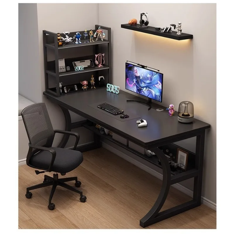 Gaming table Household desktop computer table with shelves Office table and chair Simple desk Bedroom learning writing table image 5