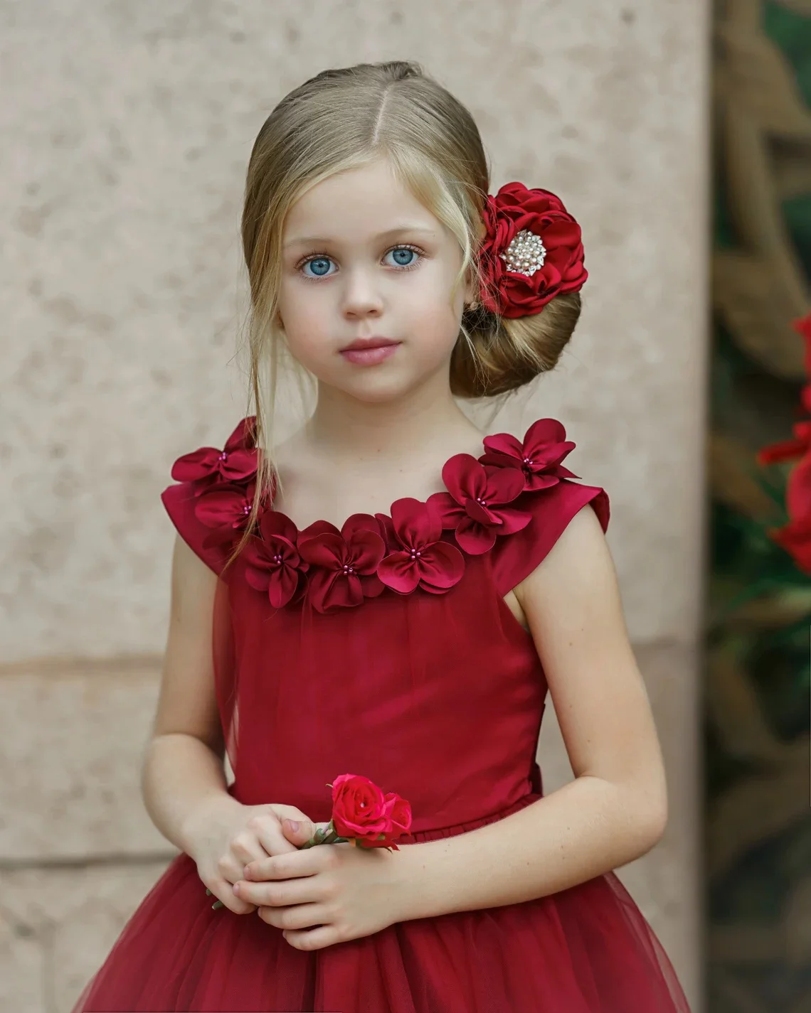 Elegante Tule Bloem Meisje Jurken Baby Kids Thee Lengte Verjaardagsfeest Trouwjurk Bloemen Blauwgroen Prom Heilige Communie Jurken