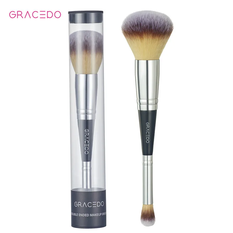 Pennello per trucco a doppia testa, Pennello per ombretto a setole morbide, Pennello per fondotinta, Pennello per correttore multifunzionale, Fard due in uno