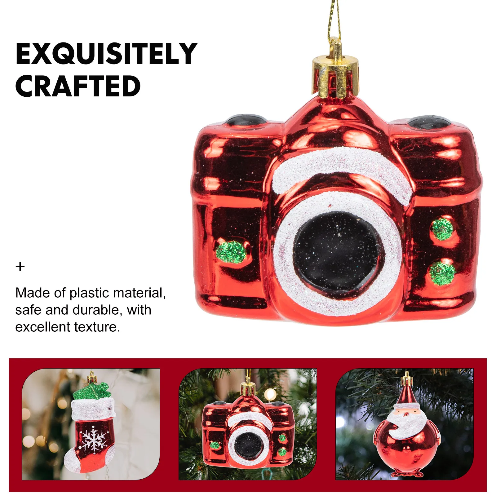 

6Pcs Xmas Hanging Decor Safe Plastic Pendants for Tree Branches Christmas Tree Red Pendant Christmas Pendants