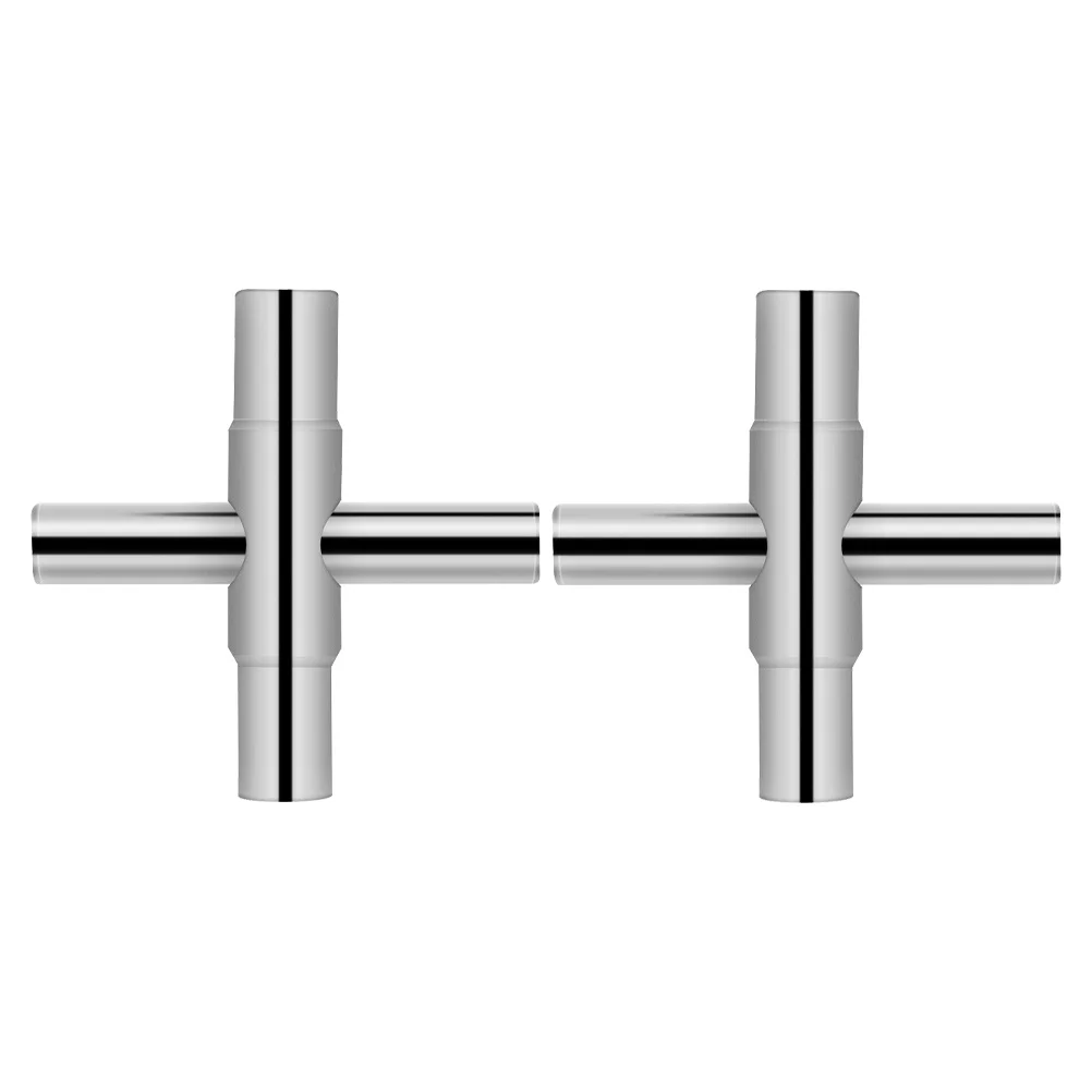 

2Pcs Sillcock Socket Wrench Universal Cross Key Multi-Functional Utilities Outdoor Faucet Water Gas Meter Box Cabinet