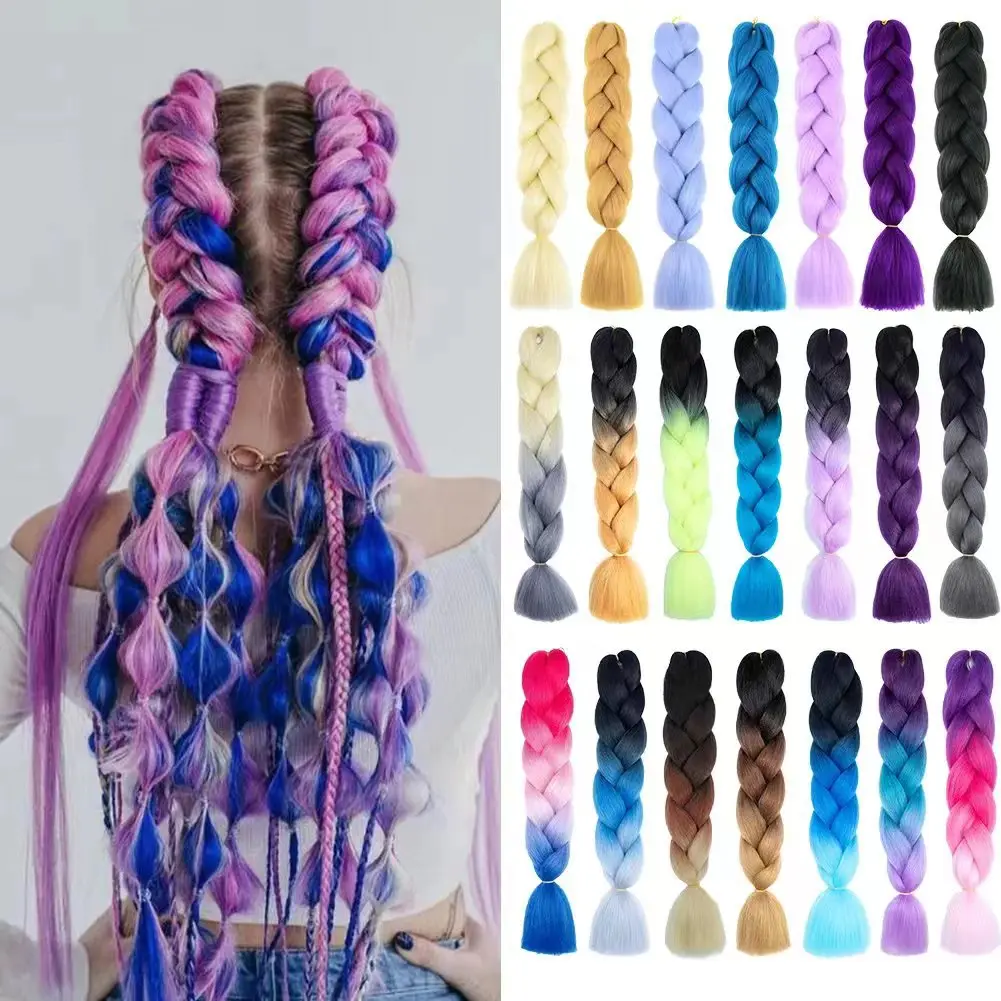 Jumbo Braiding Hair Colorful Twist Rainbow Colors Hair Extensions 24