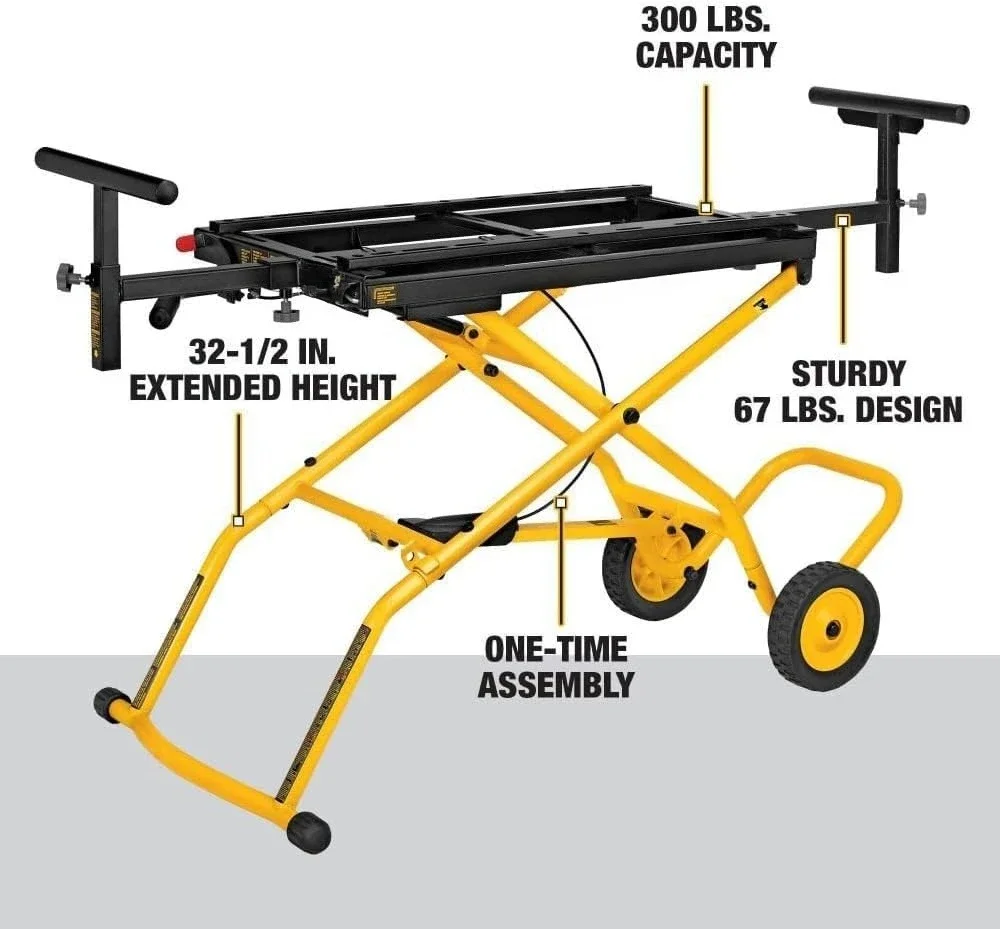 Miter Saw Stand With Wheels (DWX726), Yellow