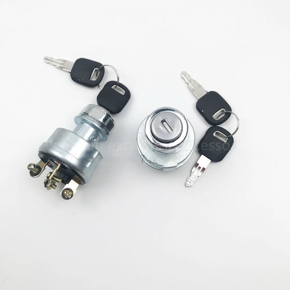 

For 307 312 200 320 320B C D 4-wire 6-wire 2-wire Fuel Starter Ignition Switch Start Electric Door Lock Excavator Parts