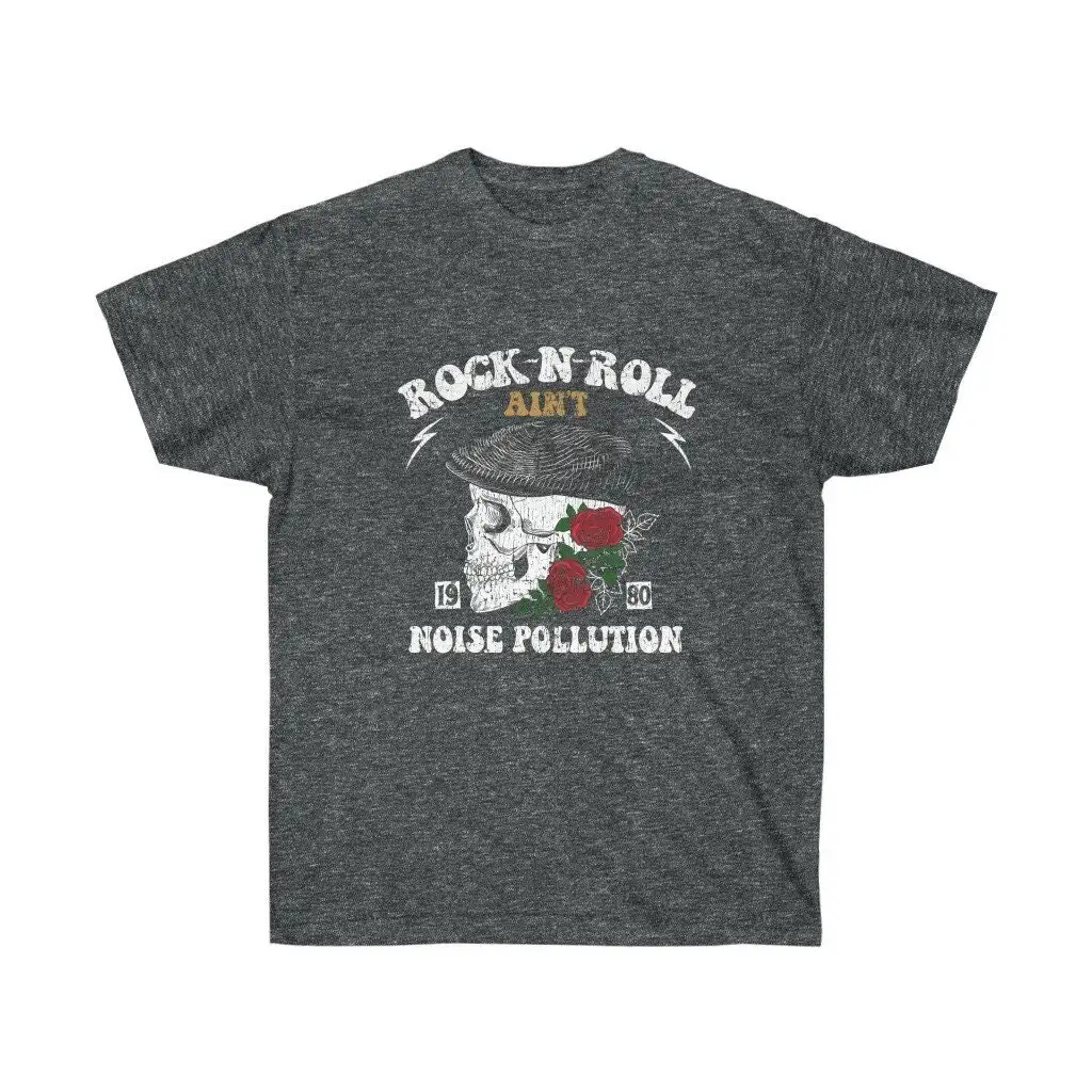 Rock n Roll Ain't Noise Pollution Hair Metal 80's Headbanger's Ball T shirt Guitar Classic Retro