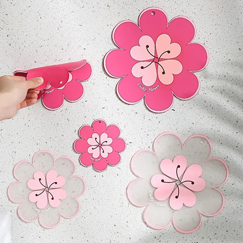 Silicone Placemat Pink Flower Table Decoration & Accessories Heat Insulation Mat Korean Dining Plate Coaster Pot Mat Table Props