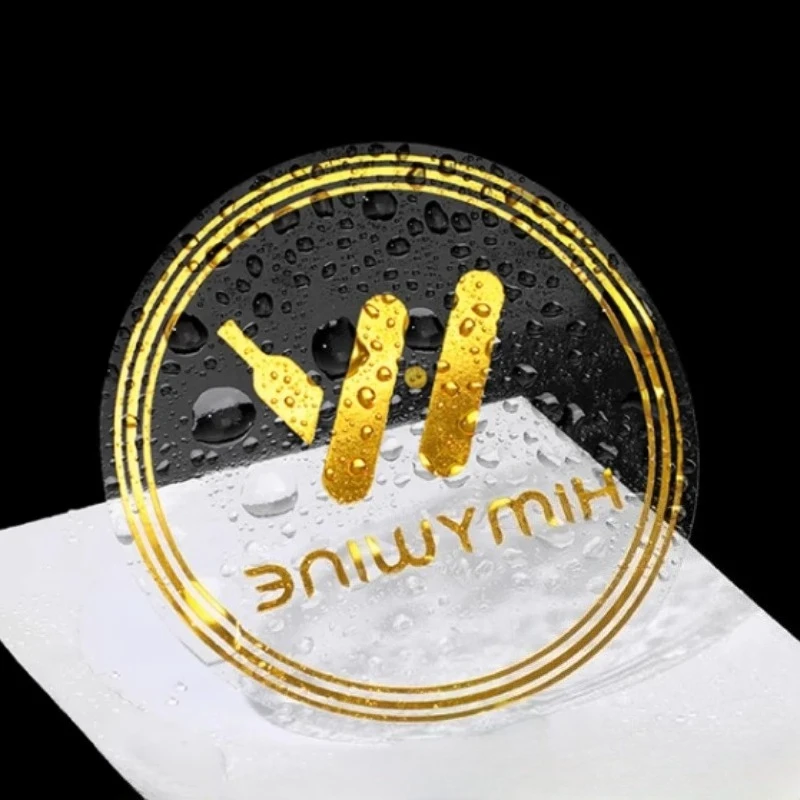 

200PCS Transparent Gold Sticker Free Custom Silver / Gold LOGO Stickers Personalized Free Design Label