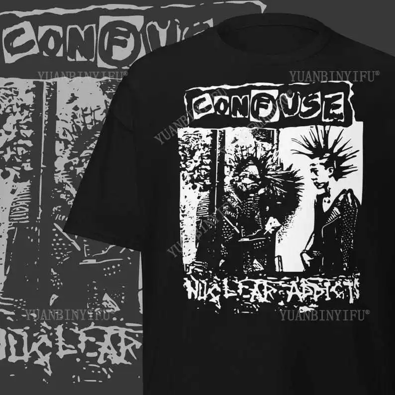 Vintage Confuse Band T-Shirt: Japanese Noise Punk Merch Gothic Death Metal Band, A Fashionable Rock Music Fan's Gift