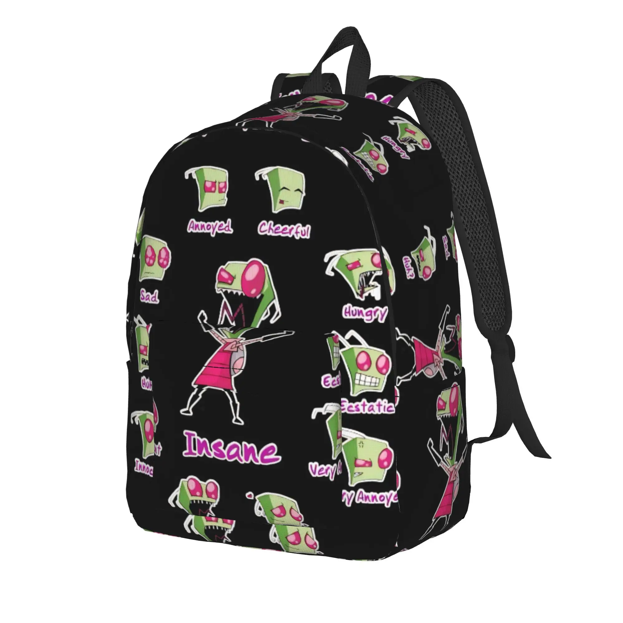 Invader Zim Gir Dib Robot Backpack American Animated Boy Polyester Cycling Backpacks Durable Pretty High School Bags Rucksack
