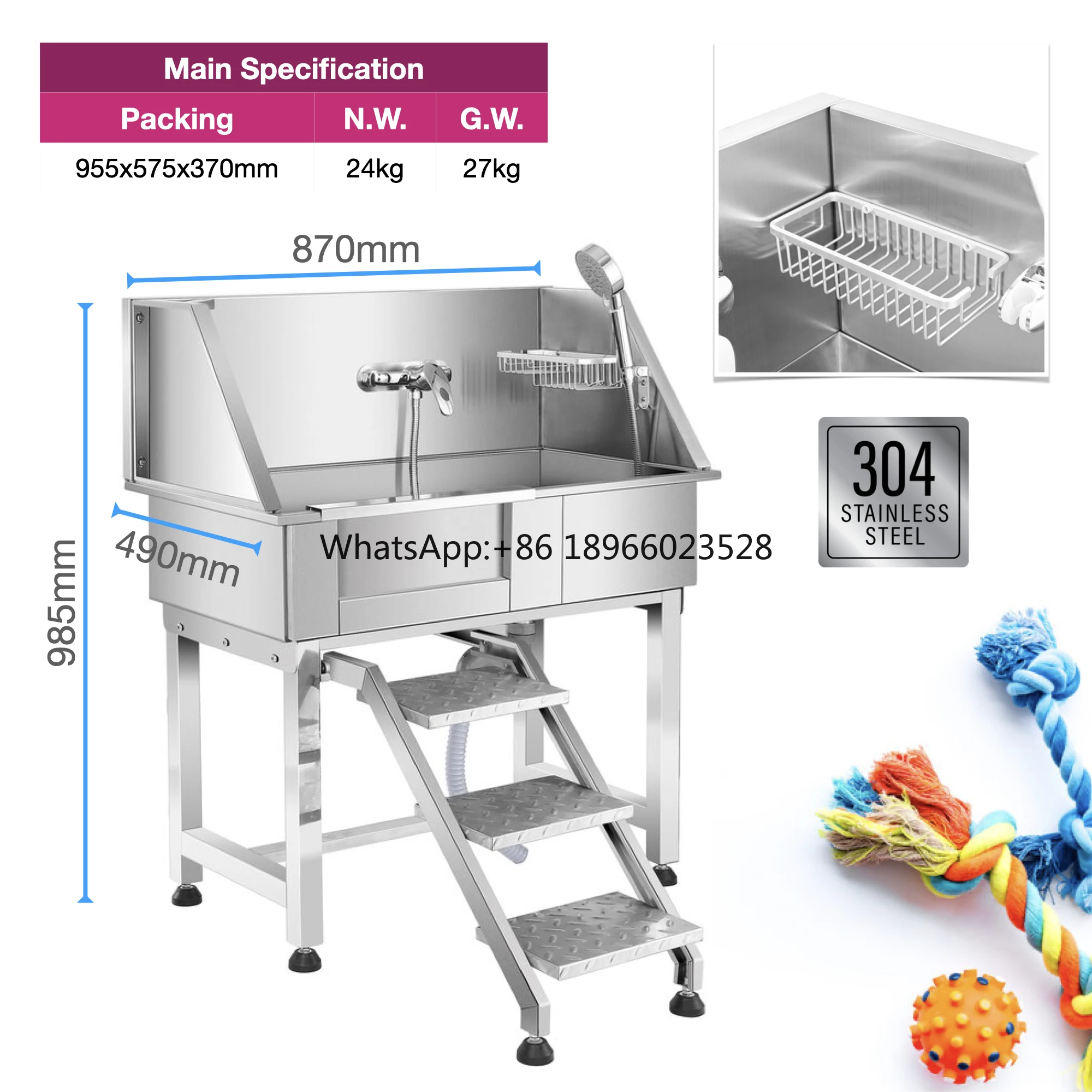 Top quality  Wholesale Professional multifunction Dog Grooming Tub Stainless Steel Pet Grooming Bath Dog Wash Machine