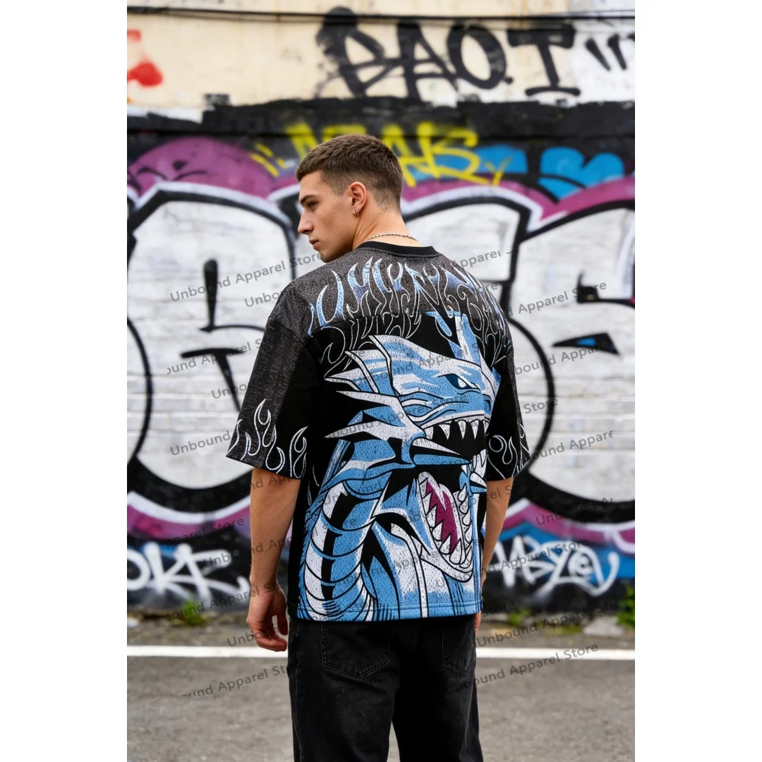 Young American T-shirt summer new casual sports fitness quick drying breathable printed large mesh short sleeved shirt
