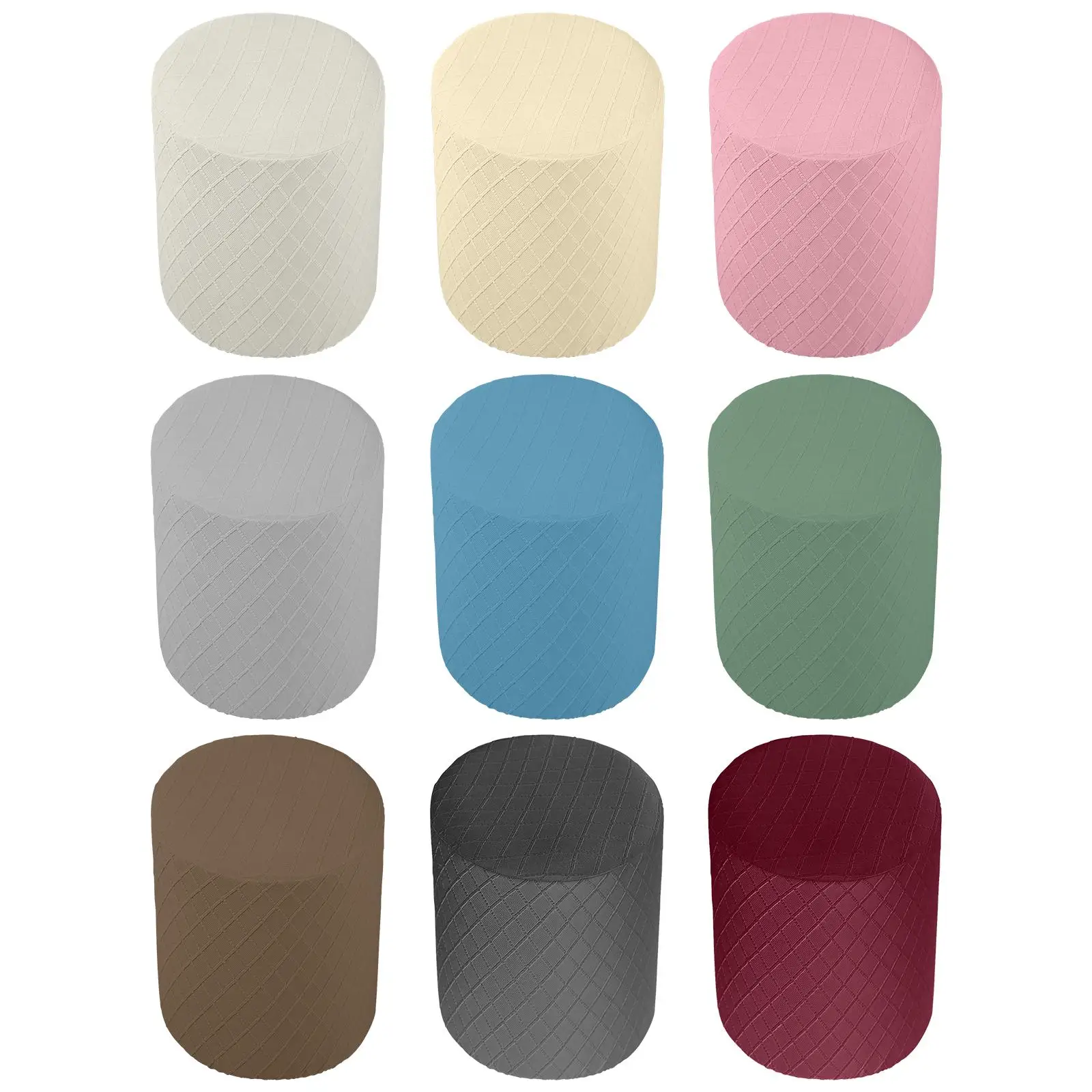 Round Stretch Ottoman Slipcover, Living Room Ottoman Cover Footrest Sofa Cover