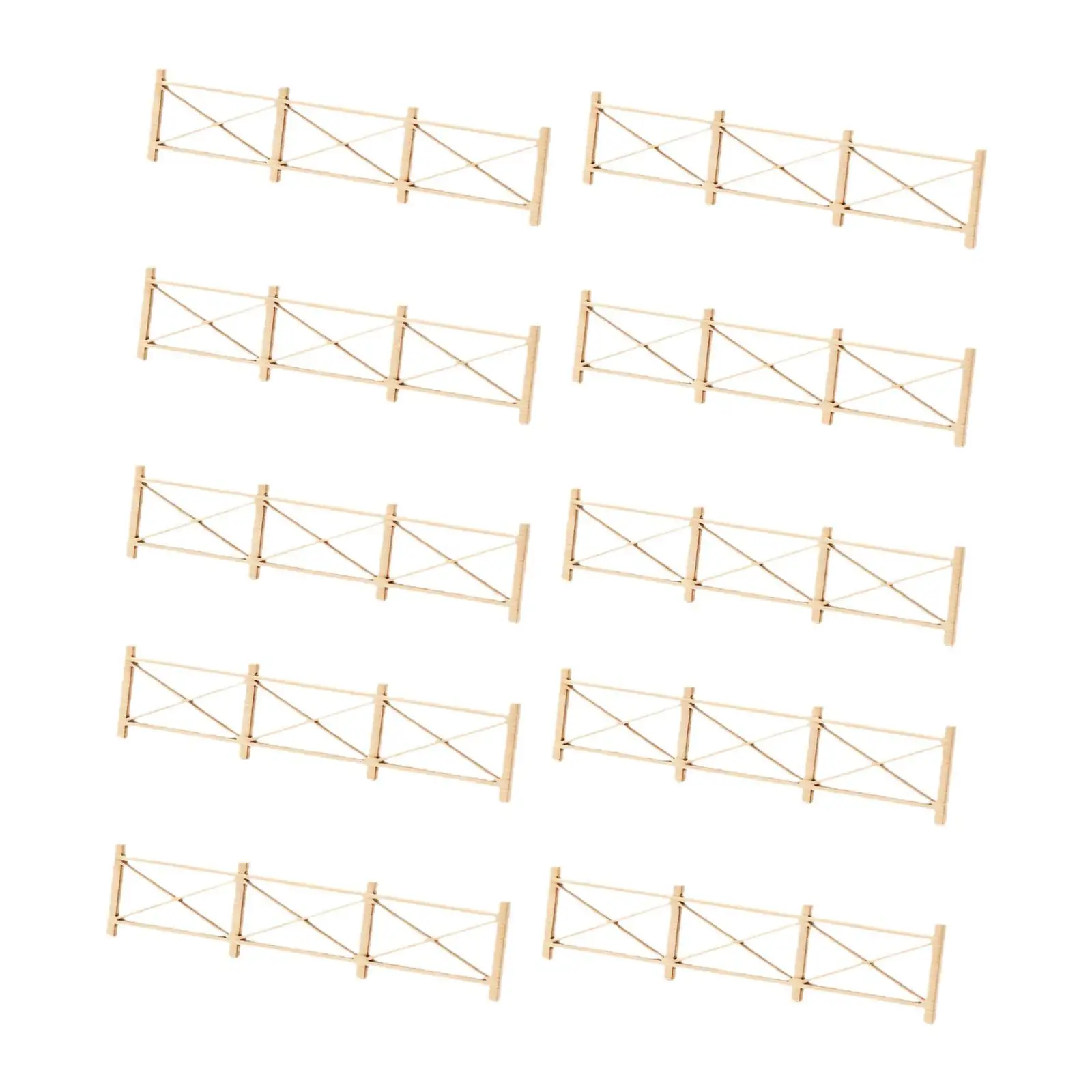 10x Mini Fences Model Crafts 1:50 Simulation Wooden Sand Table Decor Decoration