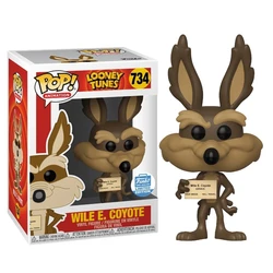 New 2024 FUNKO POP! Looney Tunes! Wile E. Coyote #734 Wile E. Coyote Genius Have Brain Will Travel Vinyl Action Figure Toys