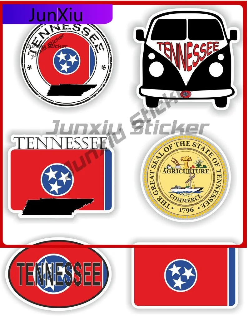 

Tennessee Flag United States Vinyl Stickers Travel Vacation Decals Exterior Accessories Adventure Motorcycle Stickers Glass Wate