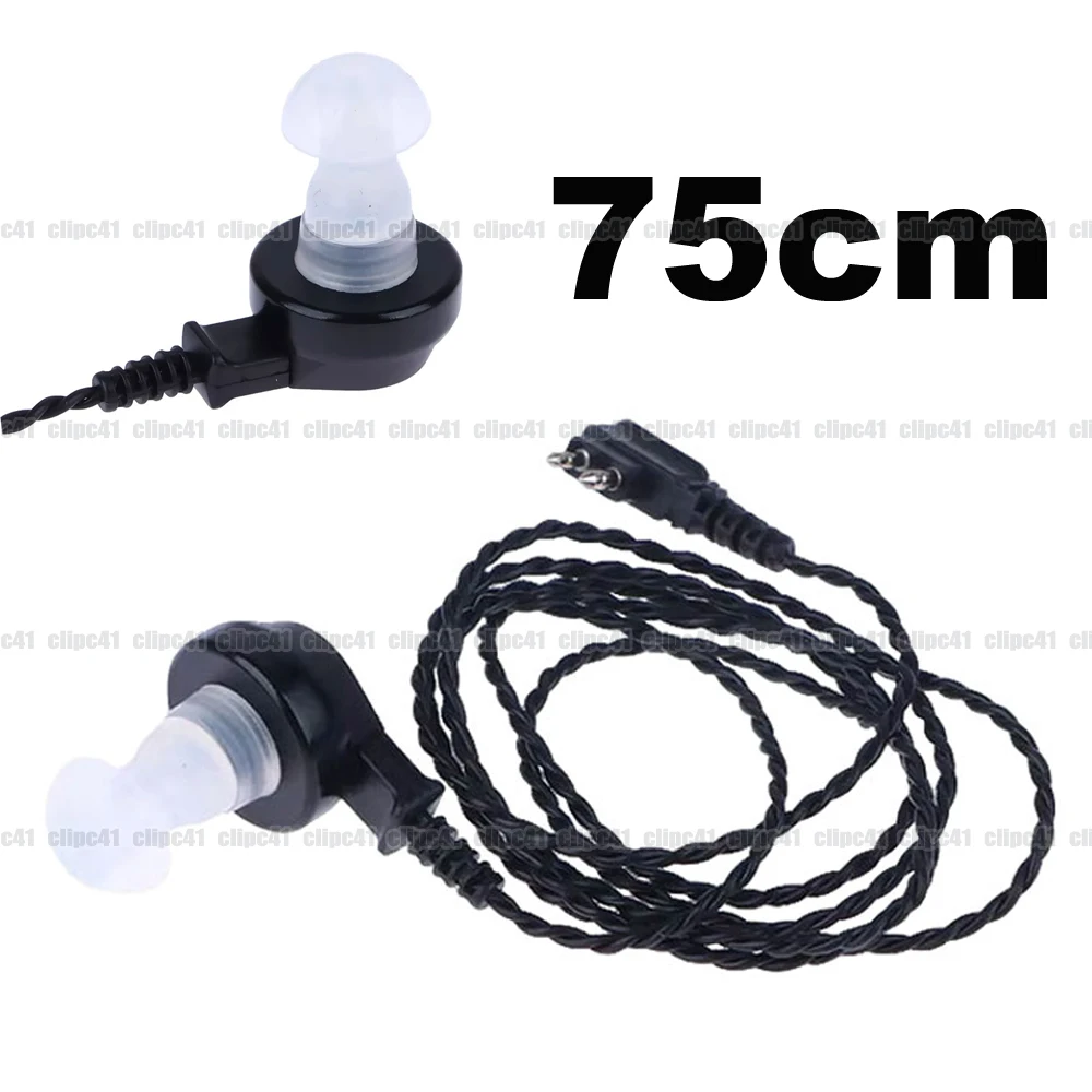 75cm Box Type Hearing Aid Dedicated Headphone Headphone Cable Black Two Speaker Cable Earplug Accessories
