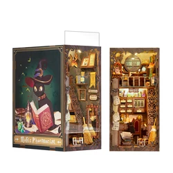 CUTEBEE DIY Book Nook Kit Dollhouse Book Nook Magic Pharmacist  Miniature Touch Lights with Furniture for Birthday Gift